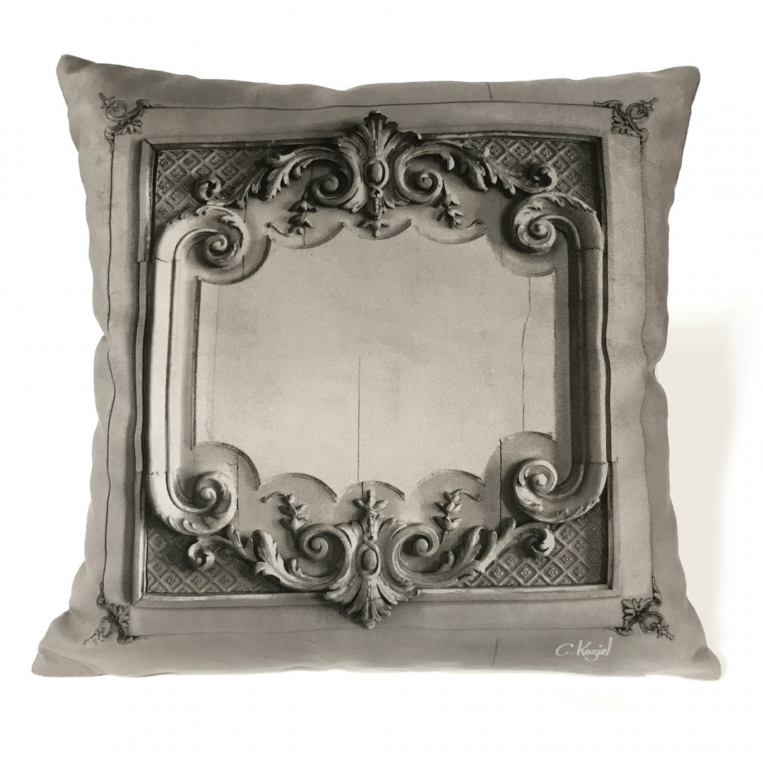 Coussin Boiserie Haussmann Gris