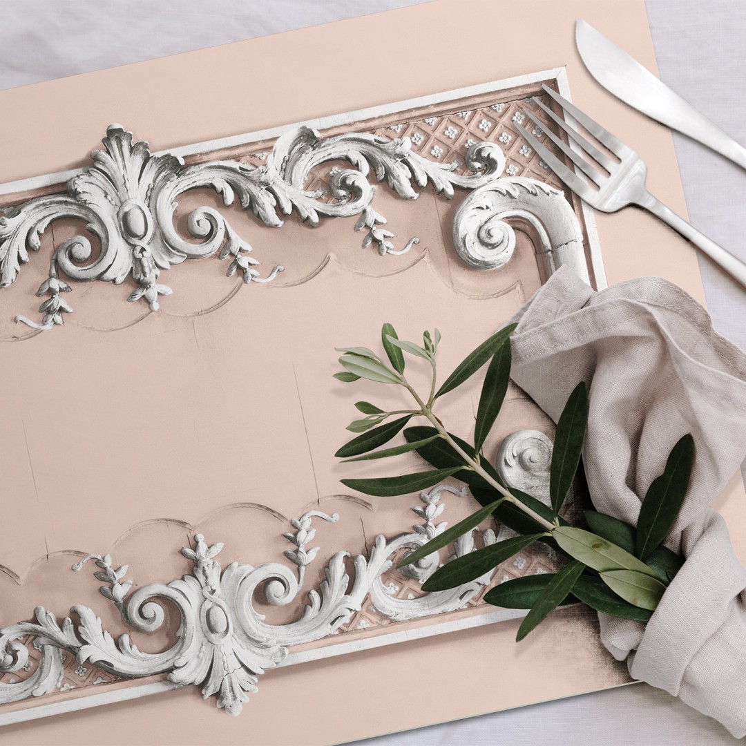 Light pink Haussmann woodworks vinyl placemat