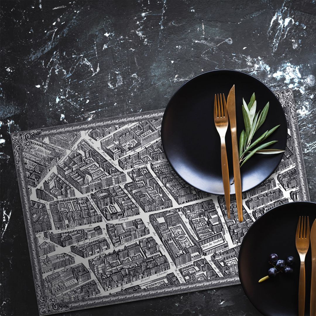 Map of Paris vinyl placemat - Le Marais