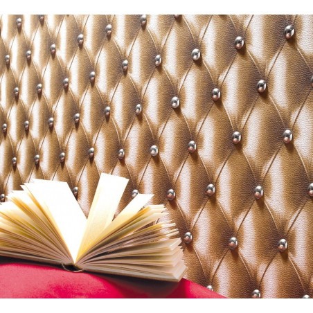 Honey tufted leather wallpaper - Outlet