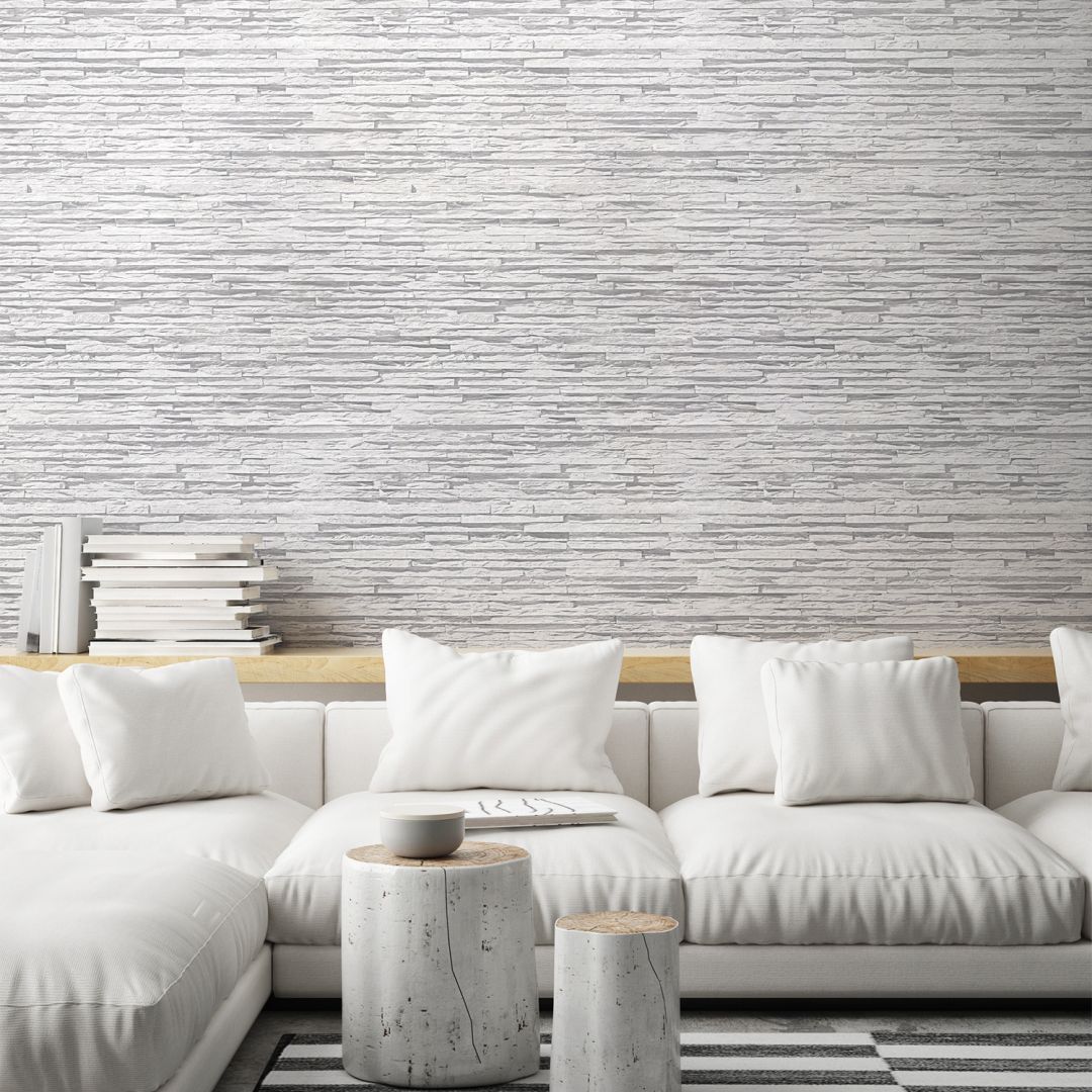 Greyish white basalt layers wallpaper