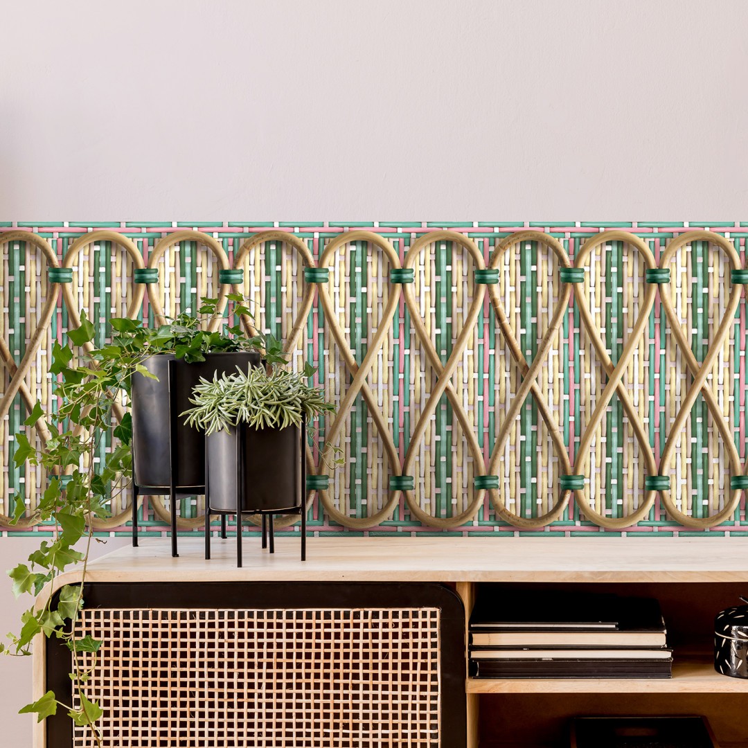 Philippe Model woven rattan frieze - Romantic