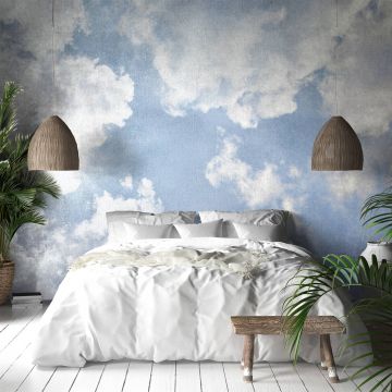 ciel peint plafond nuage tempete - Atelier Follaco