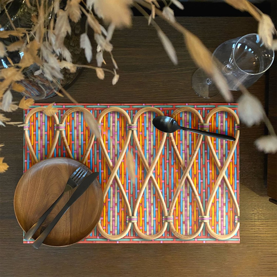 Exotic braided vinyl placemats by Philippe Model