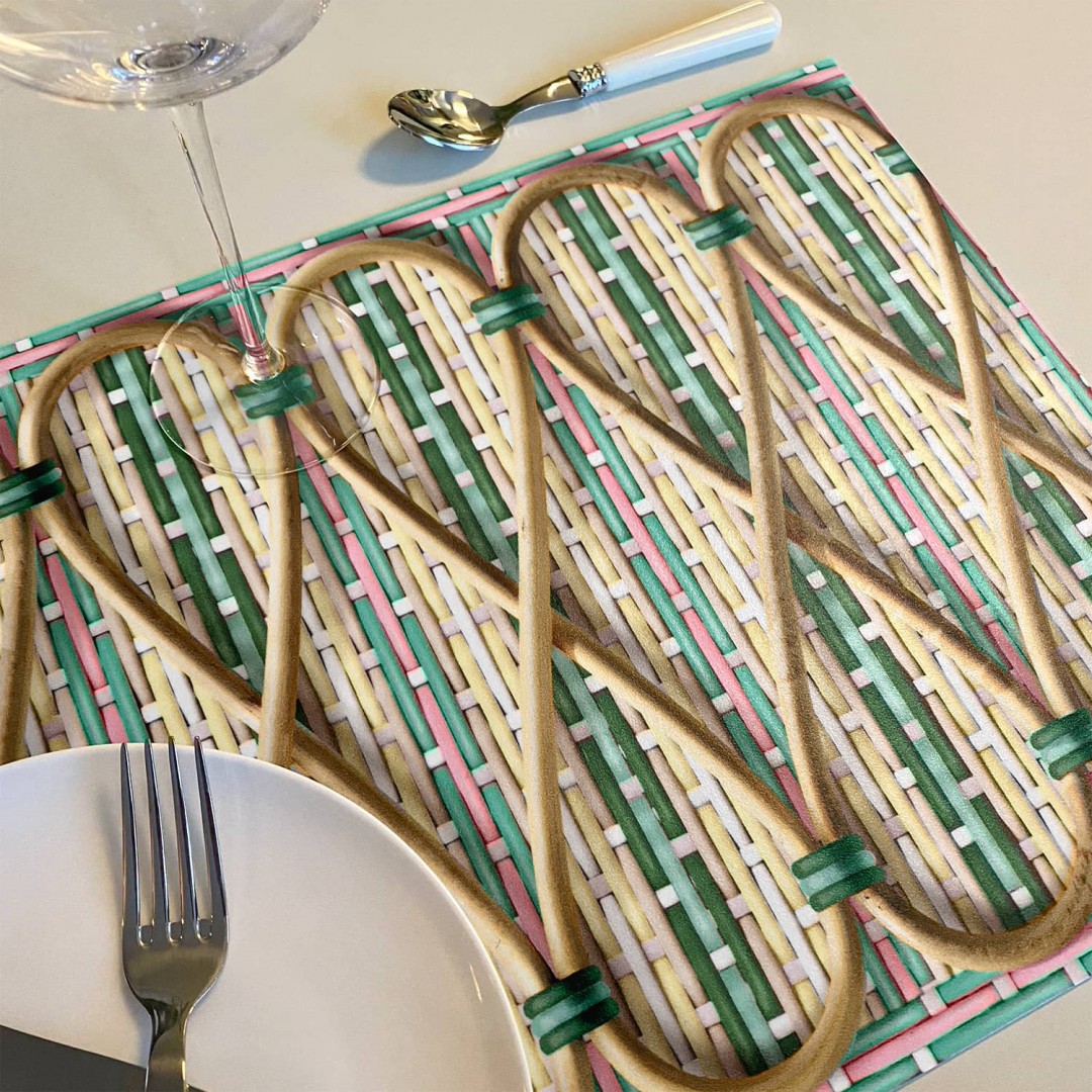 Romantic braided vinyl placemats by Philippe Model