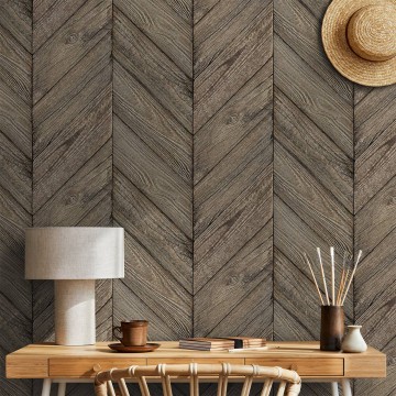 Wooden Plank Wall - Burned – remarkable wallpaper – Photowall