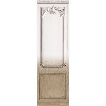 Light pink pastel fireplace with mirror and haussmannian panel 133cm