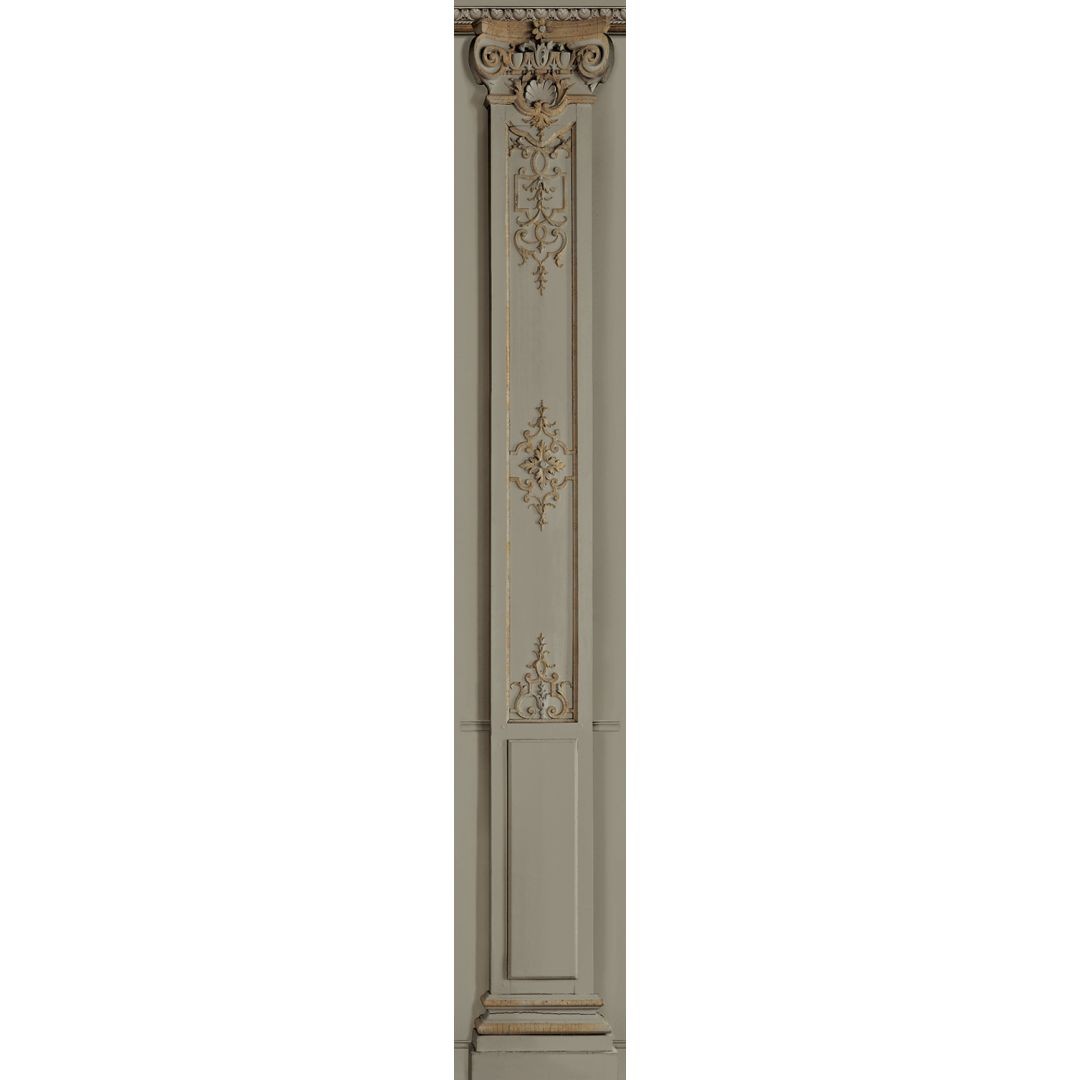 Warm grey column with Haussmann panelling 40cm