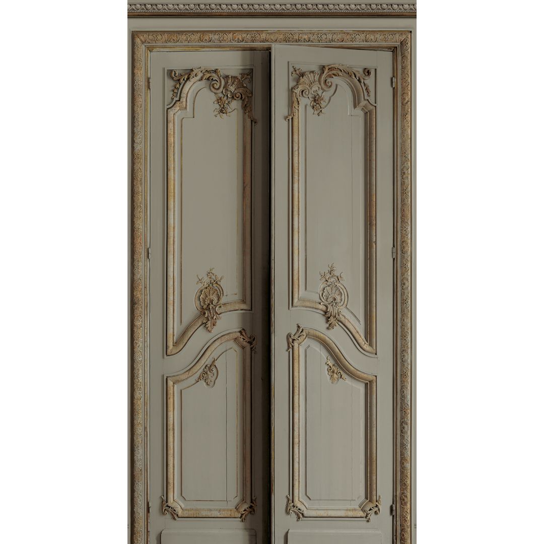 Décor boiserie Haussmannienne grise double porte  133cm