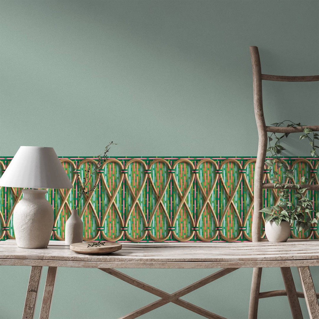 Philippe Model woven rattan frieze - Canopy