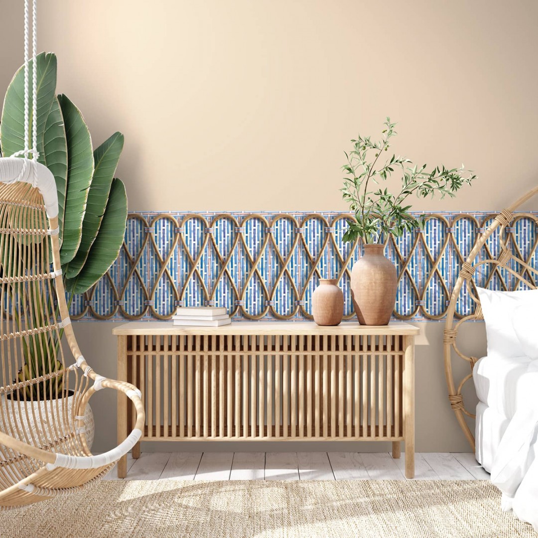 Philippe Model woven rattan frieze - Riviera