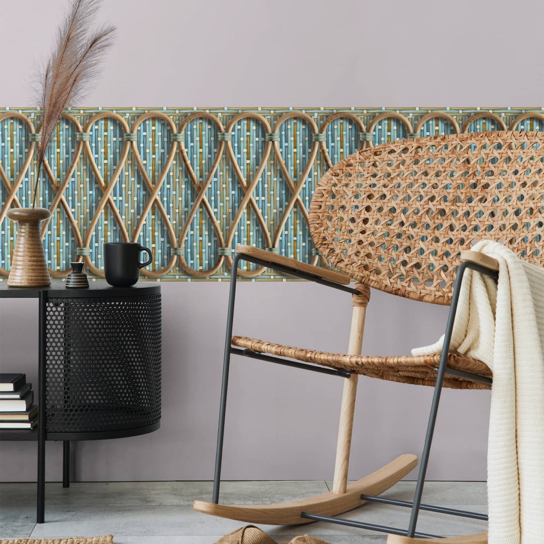 Philippe Model woven rattan frieze Ripple colour