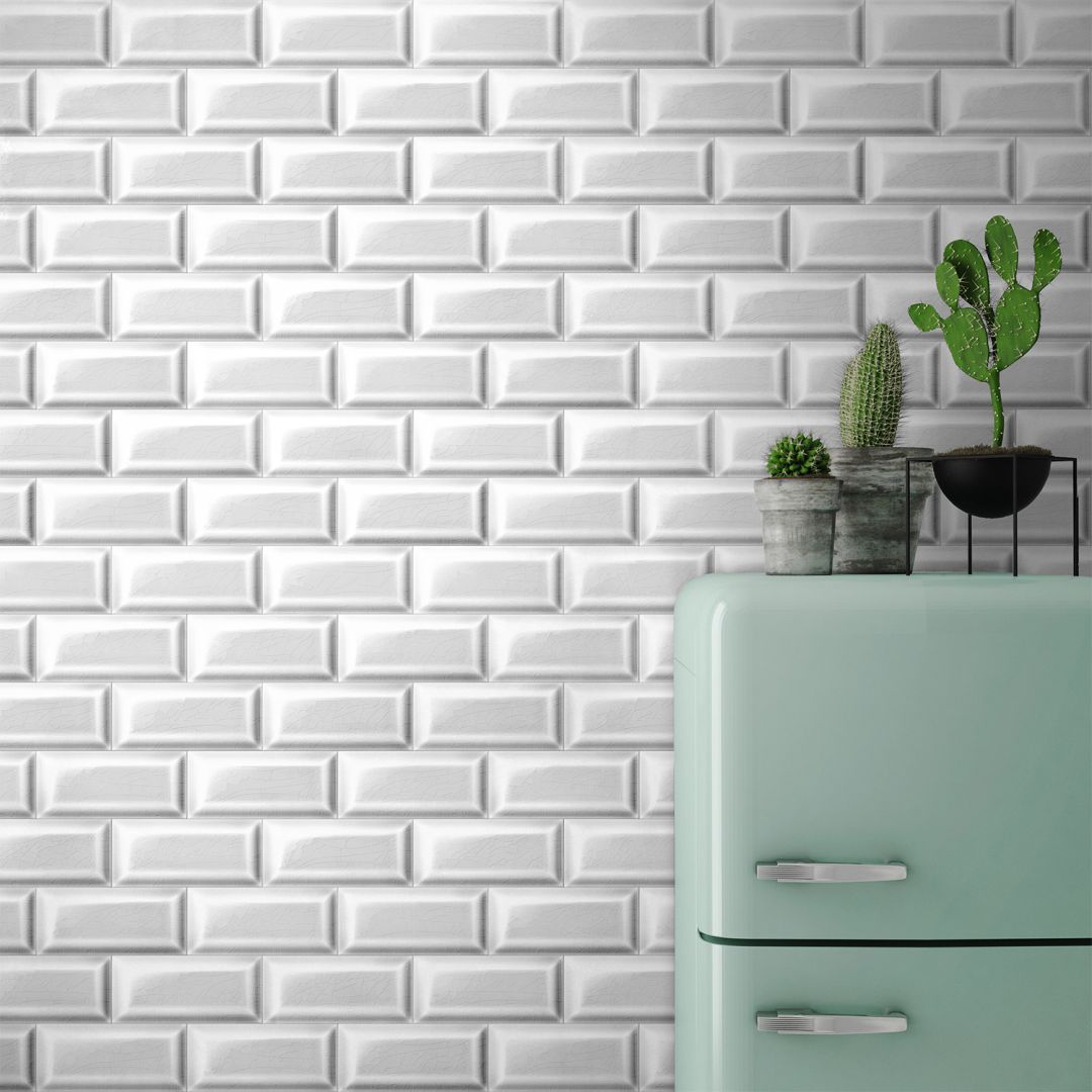 White subway tiles wallpaper