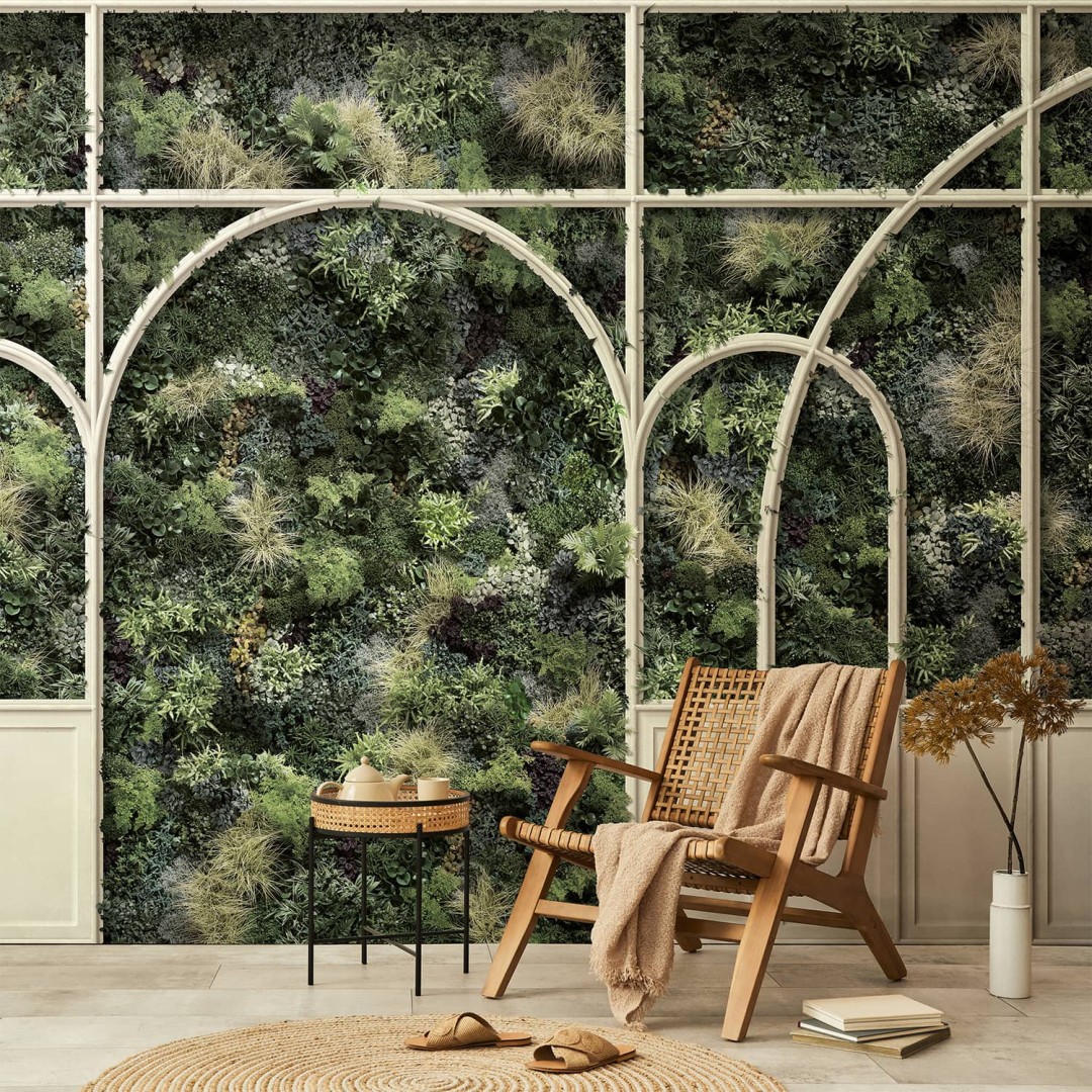 Artist studio vertical garden wall mural