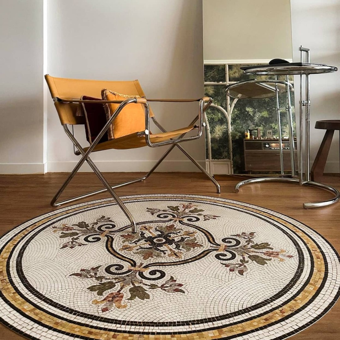 Tapis vinyle rond mosaïque...