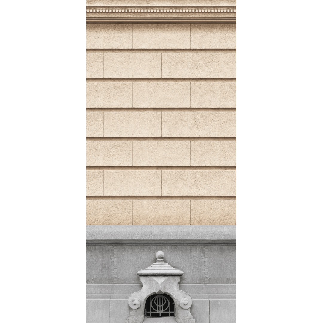 Wall and basement window of haussmannian facade 133cm