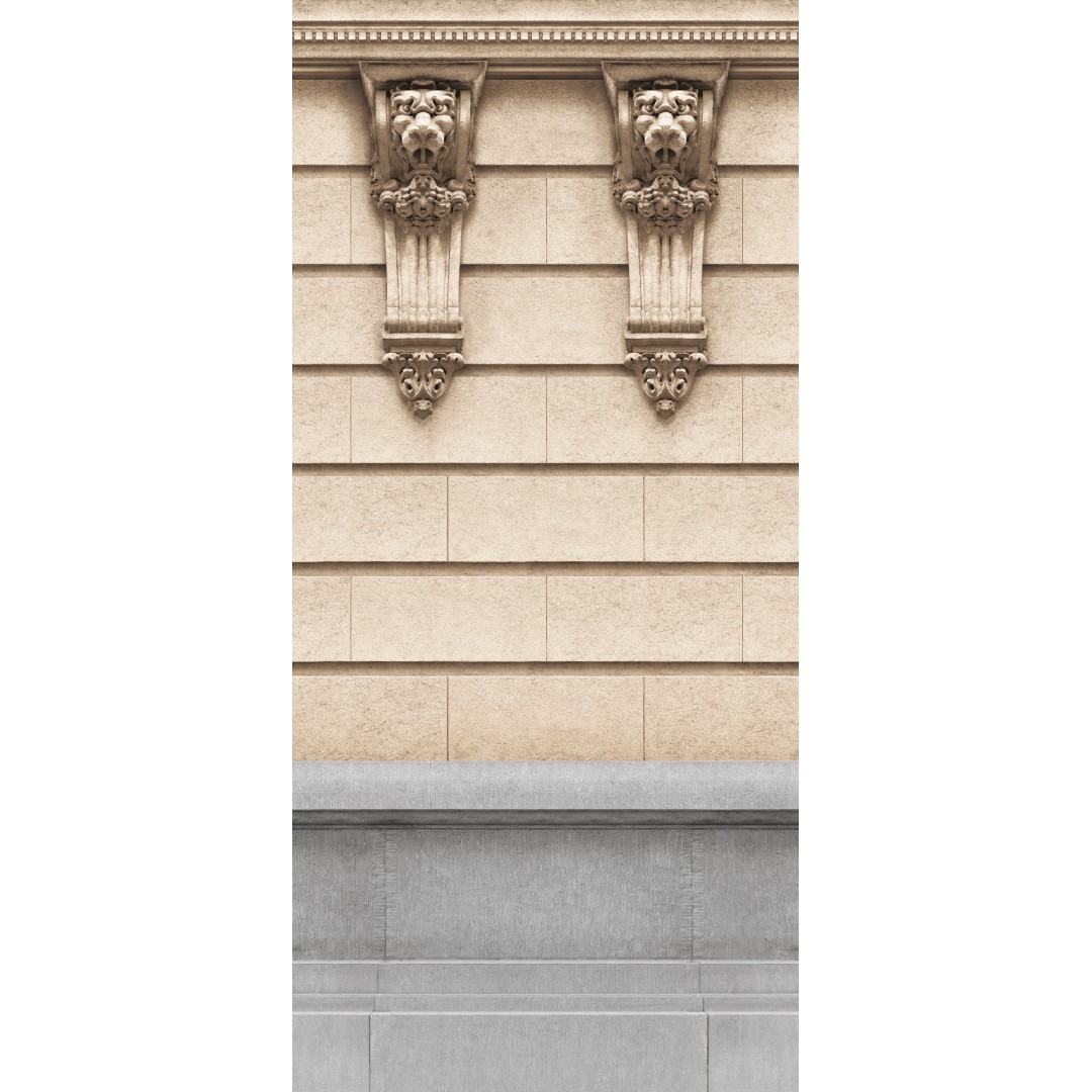 Double mascarons of haussmannian facade 133cm