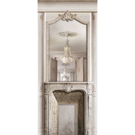 Décor boiserie Haussmannienne cheminée et miroir 133cm