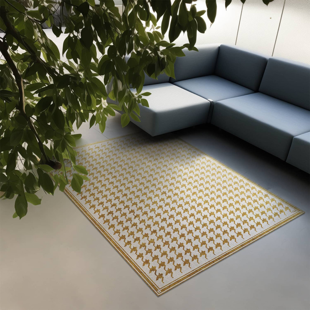 Gold houndstooth mosaic...