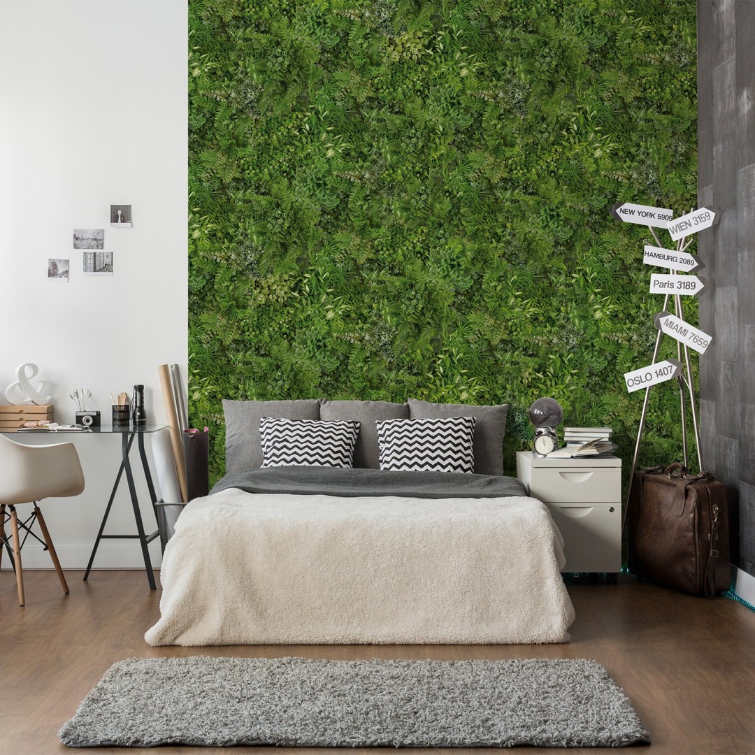 Panoramic green wall murals