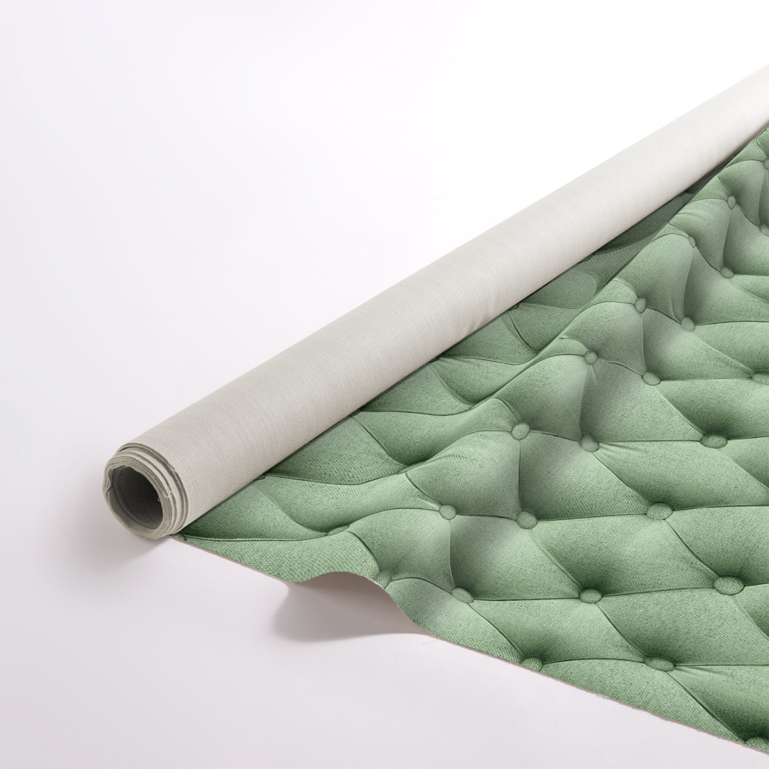 Sage green padded fabric...