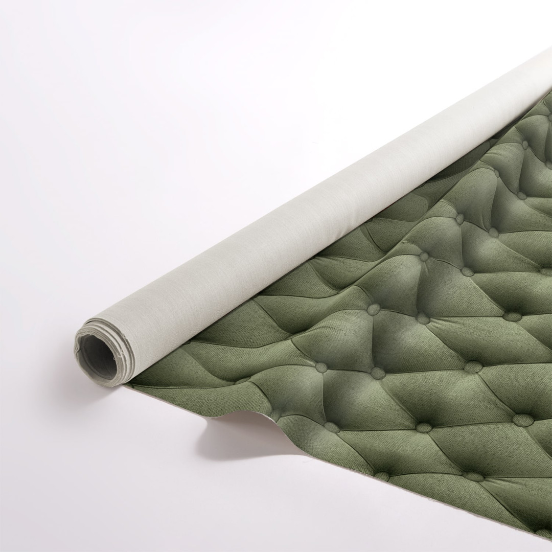 Olive green padded fabric...