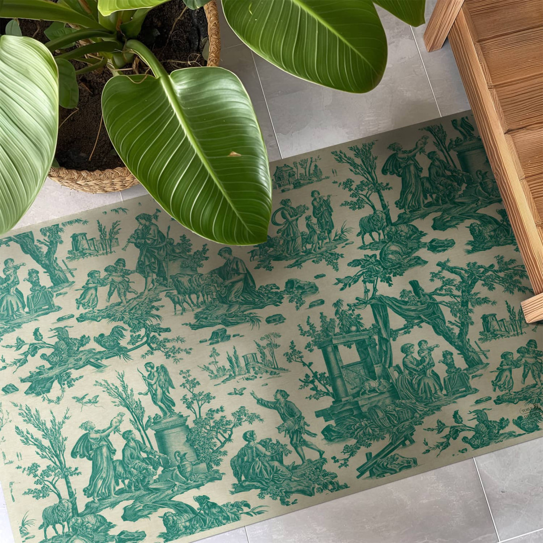 Toile de Jouy green pattern...