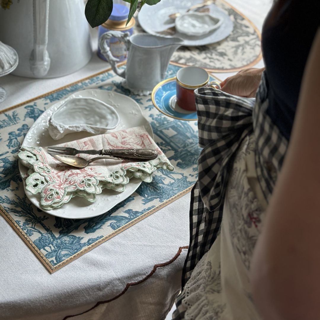 Set de table motif Toile de Jouy - Bleu