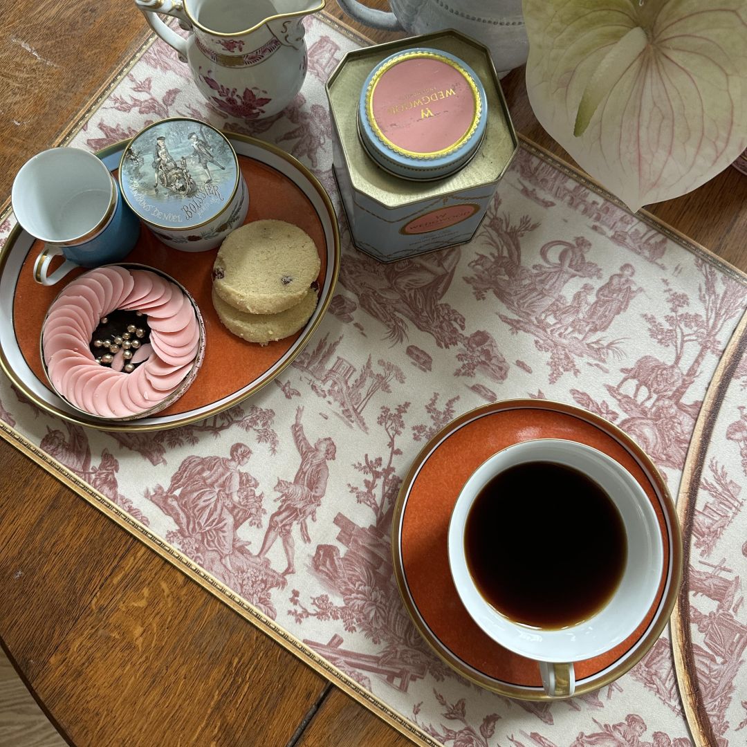 Set de table motif Toile de Jouy - Rouge