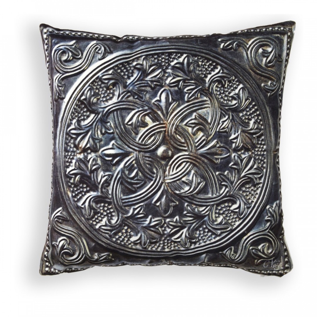 Pickled tin tile cushion (003D)