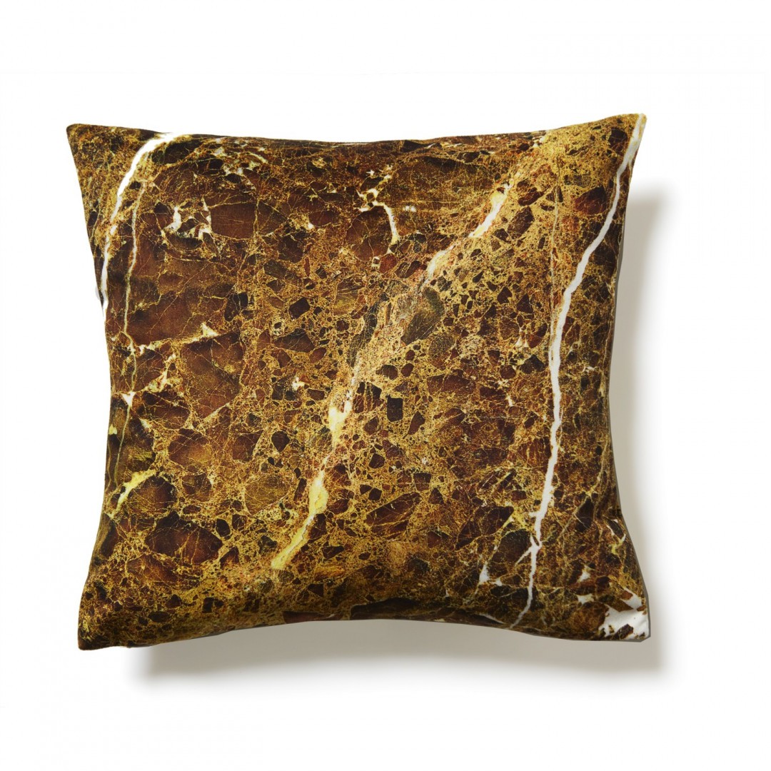 Coussin Marbre Emperador jaune