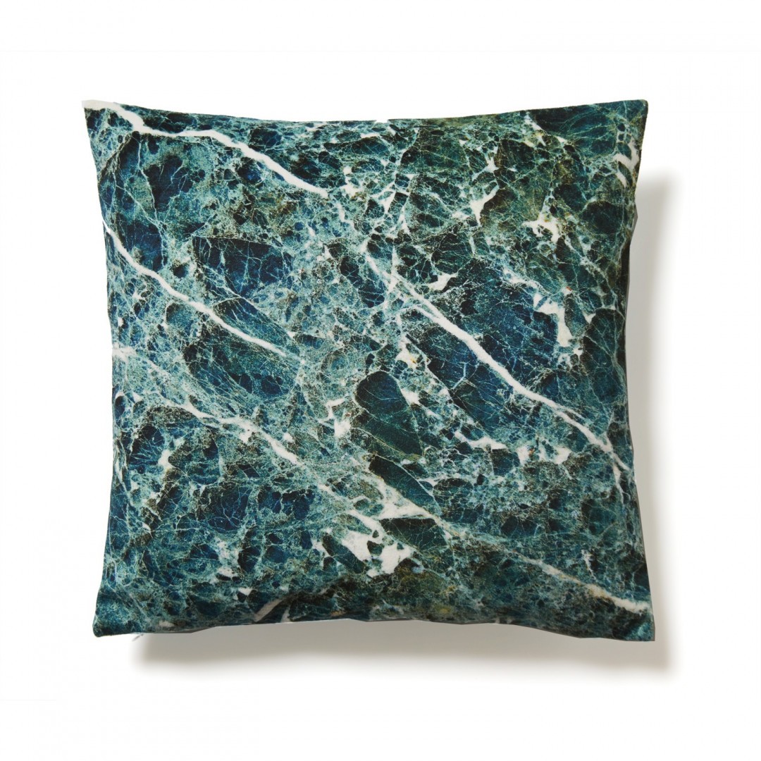 Coussin Marbre Emperador turquoise