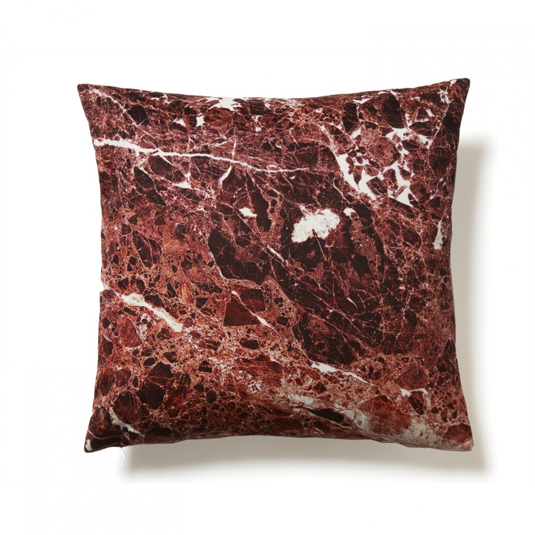 Coussin Marbre Emperador rouge