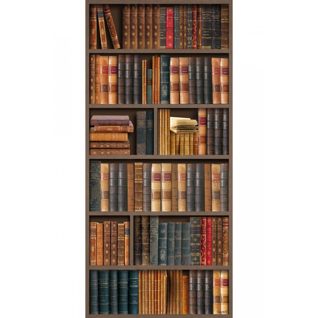 Old golden bookshelves mural (95 cm)