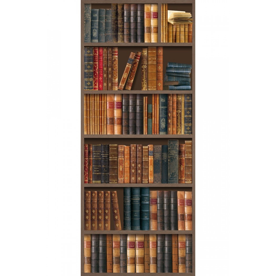 Old golden bookshelves mural (85 cm)