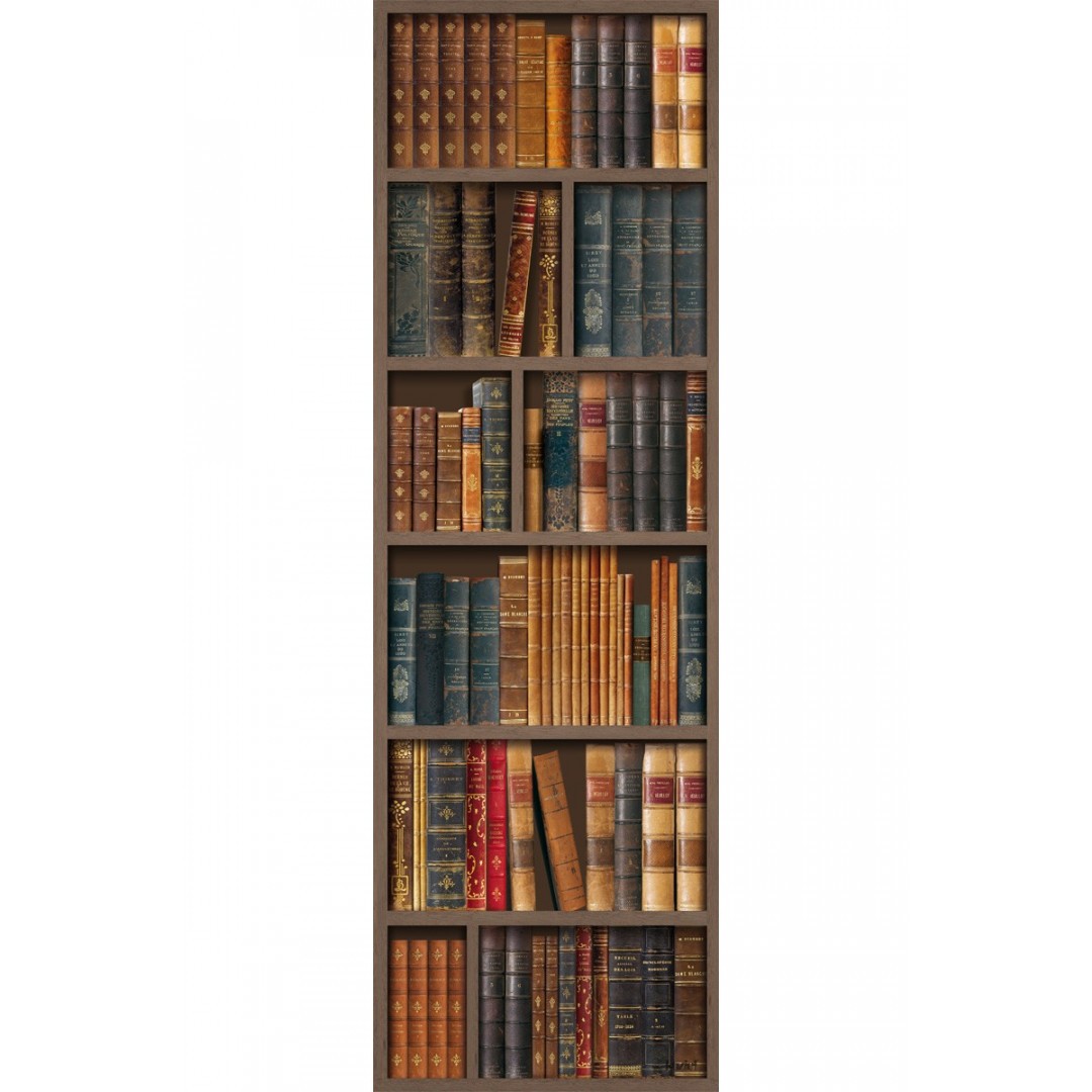 Old golden bookshelves mural (65 cm)