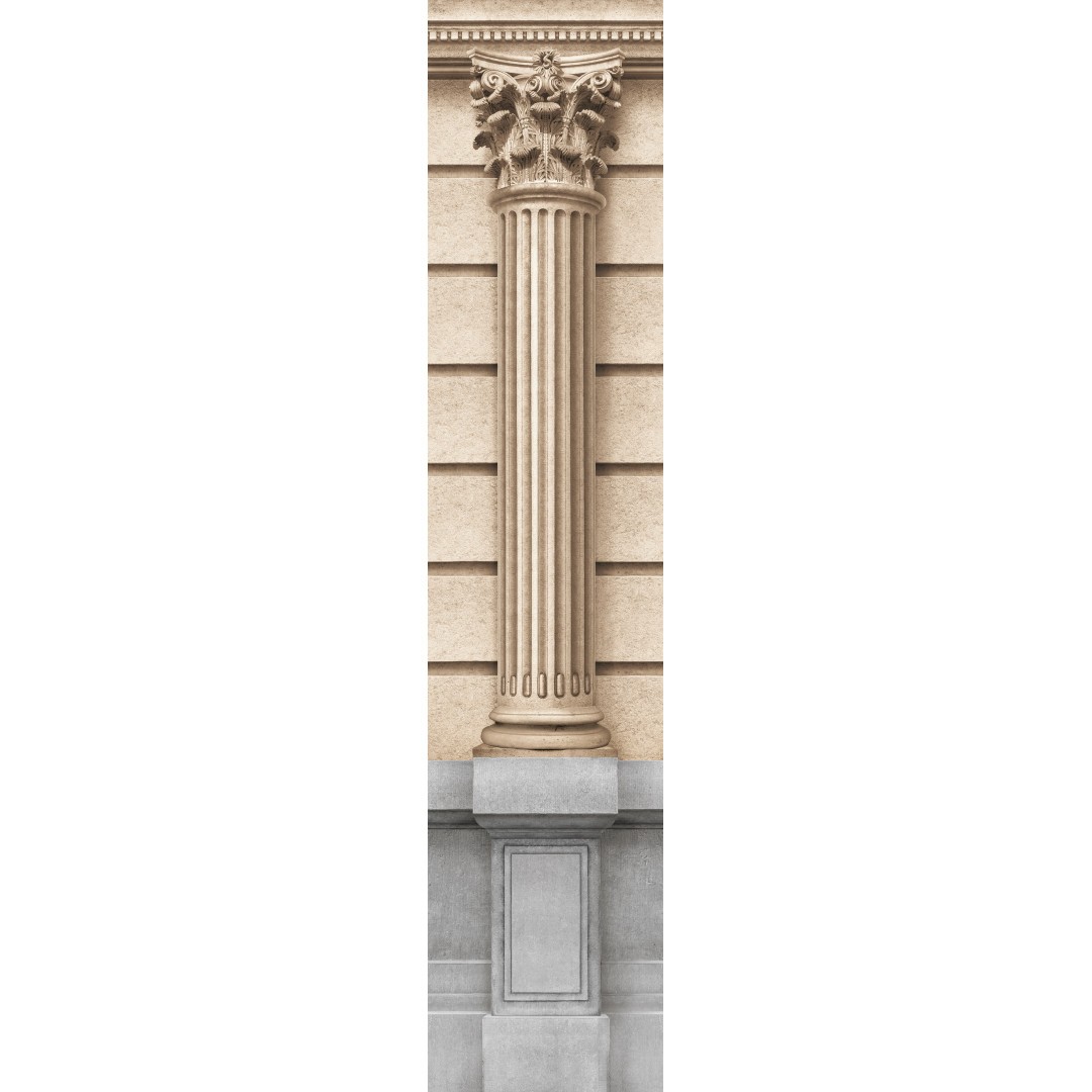 Fluted column of haussmannian facade