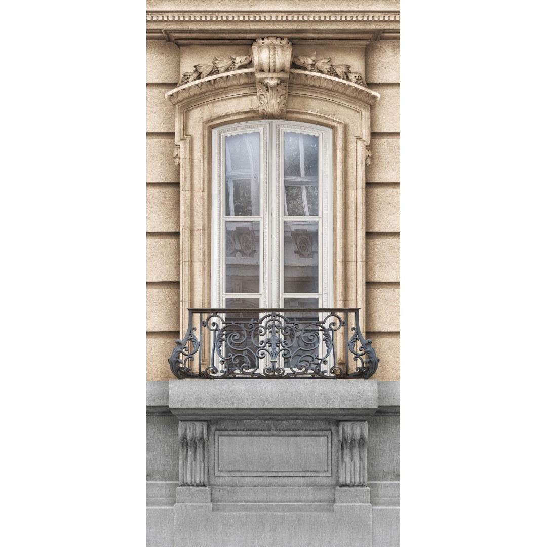 Closed window of haussmannian facade 133cm