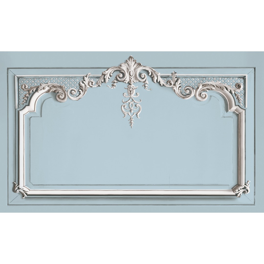 Décor pour tête de lit boiserie Haussmannienne (1,85m) pastel bleu ciel