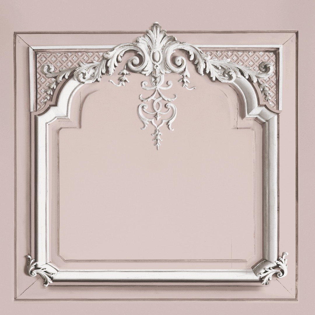 Décor pour tête de lit boiserie Haussmannienne (1,15m) pastel rose poudré