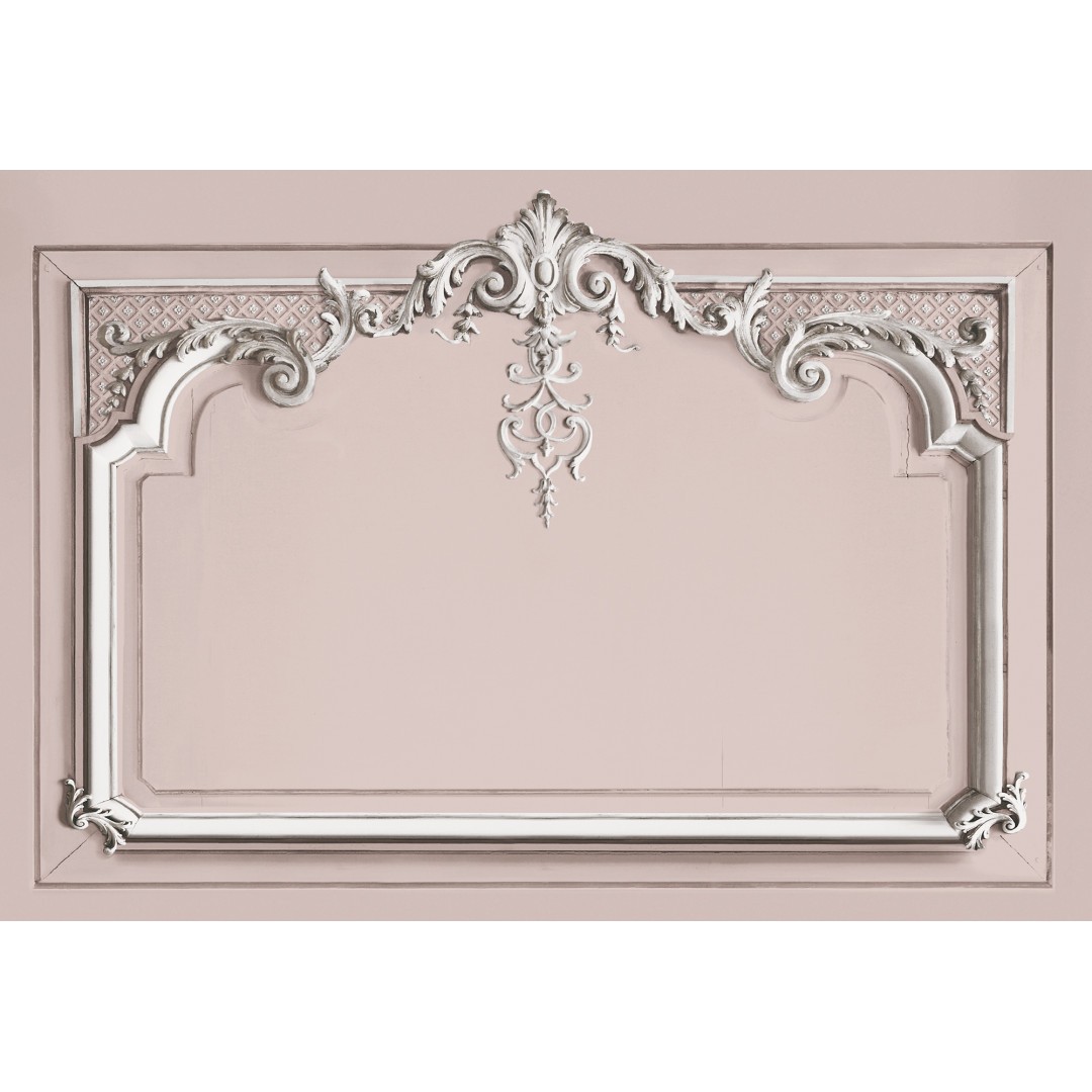 Décor pour tête de lit boiserie Haussmannienne (1,65m) pastel rose poudré